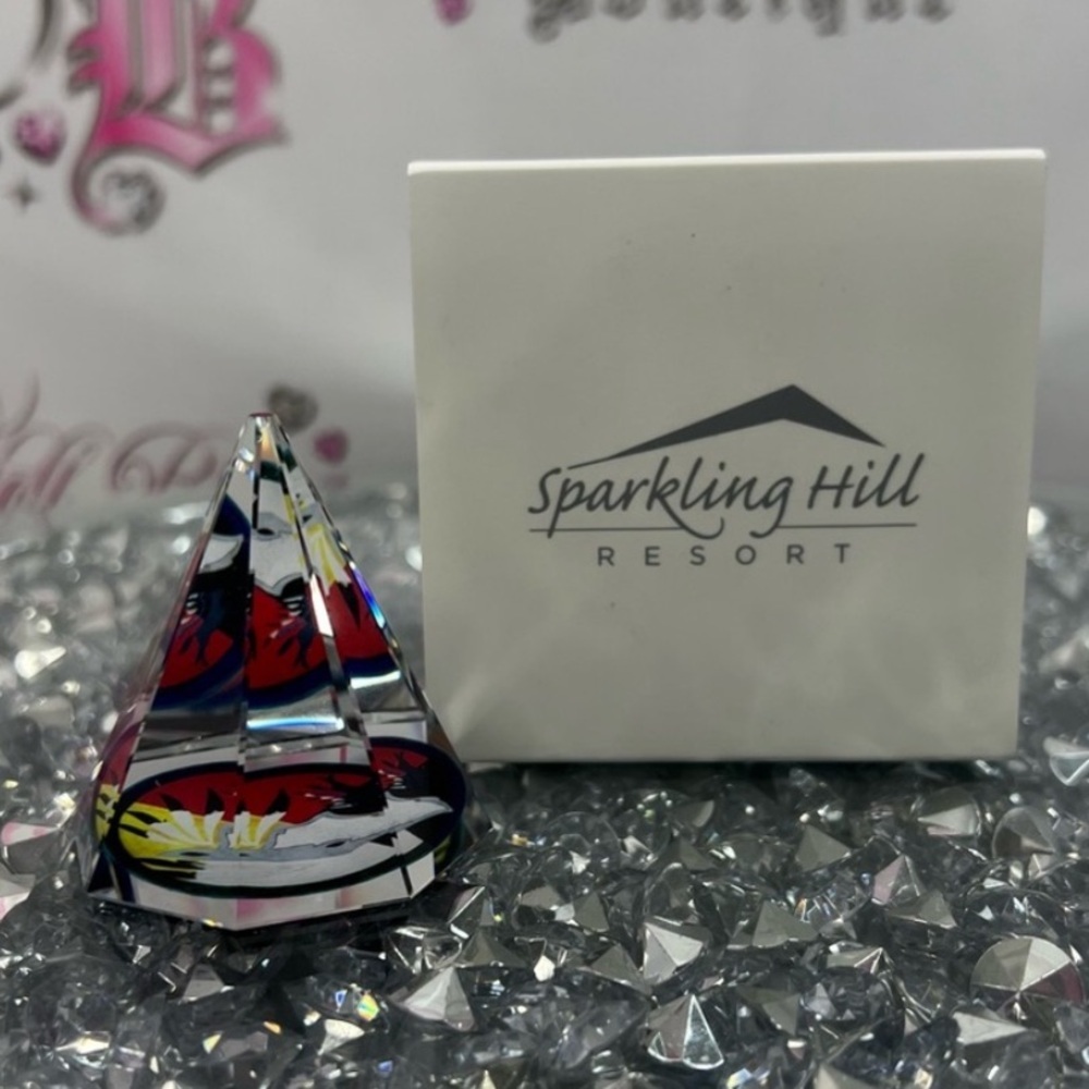 Sparkling Hill Resort Crystal Pyramid teepee figurine fox primary Multicolor